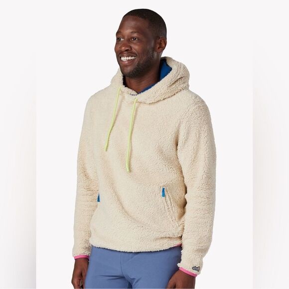 Chubbies Sweatshirt Mens Large The Snow Day Cream High Pile Sherpa Fleece Hoodie - Picture 1 of 10